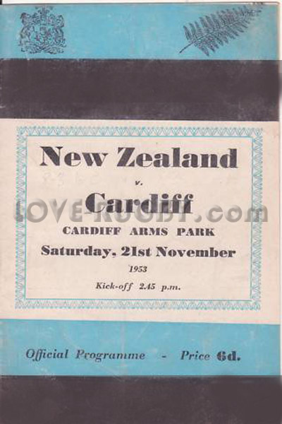 Cardiff New Zealand 1953 memorabilia